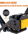 Heavy Duty Sealless Steel Strapping Tool Manual 3In1 Tensioner Crimper Cutter with durable alloy cutter for metal bands.