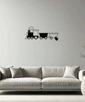 Steam Locomotive Train Metal Wall Art Decor Industrial Vintage Rustic Wall Sculpture Black Finish 12 Inch above sofa