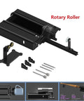 Dope Upgrade Four In One Axis Y Axis Rotary Roller Attachment For Laser Engravers showing smooth black finish and assembly parts.