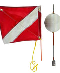Must Have Dive Flag And Float Kit For Snorkel And Scuba, 14 By 18 Inch Nylon Flag With Tough Stiffener Rod, Two Part Design
