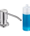 Brushed Nickel Sink Soap Dispenser For Kitchen Sink Stainless Steel Build 17 Oz Refill Bottle Built In Design Easy Top Refill