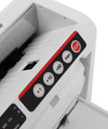 Close-up view of control panel on Portable Cash Counter For Bills With UV And Magnetic Detection Rechargeable Money Counter
