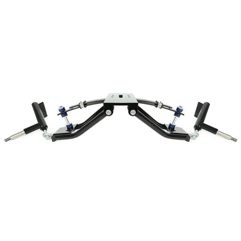 Six Inch Double A Arm Golf Cart Lift Kit Compatible With Club Car Precedent And Tempo Electric Or Gas showing black steel suspension components.