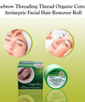 Organic Face And Eyebrow Threading Thread Spool For Hair Removal And Dermaplaning Pro Grade Eyebrow Threading String For Facial Grooming And Eyebrow Makeup Light Green 300m Organica packaging with threading examples