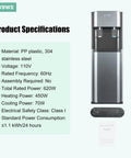 Bottom Loading Water Cooler Dispenser With No Heavy Lifting Three Temperature Settings For 5 Gallon Bottles next to product specifications