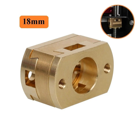 Upgrade Your 3D Printer Setup With This Sweet T8 Z-Axis Lead Screw Kit Featuring Solid Oldham Brass Coupling Plus Z Stabilizer For Smooth Linear Motion And Precision Printing On Any Custom Build. 18mm brass Oldham coupling for 3D printer Z-axis lead screw
