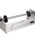 Heavy Duty Stainless Steel Tabletop Stretch Film Dispenser With Smooth Slide Cutter For 16 To 26 Inch Plastic Wrap Rolls side view with cutting mechanism