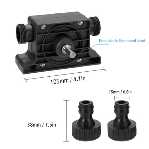 Heavy Duty Portable Electric Drill Pump Self Priming Water Transfer Device High Flow Rate Compatible With All Standard Drill Chucks Lightweight And Efficient For Garden Pond Or Barrel Quick Transfer Work