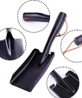Black Steel Ash Shovel With Leather Strap For Fireplace BBQ And Charcoal Cleanup Durable Metal Ash Tool With Compact Design