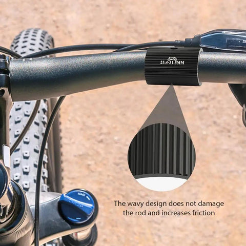 Bike Handlebar Shim Set 1 Pair 25.4 To 31.8 Mm Aluminum Alloy Clamp Spacer Conversion Adapter fitted on bicycle, close-up
