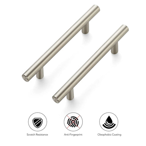 60 Pack 6 Inch Brushed Nickel Cabinet Pulls Dope Stainless Steel Kitchen Drawer Cupboard Handles With 3.75 Inch Hole Centers visible