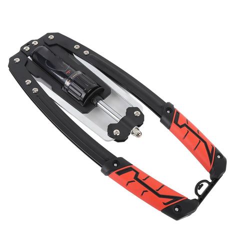 Compact 12V Electric Linear Actuator With 70N Thrust And Slick Silent Operation on a black and red base, showcasing its design and mechanisms.