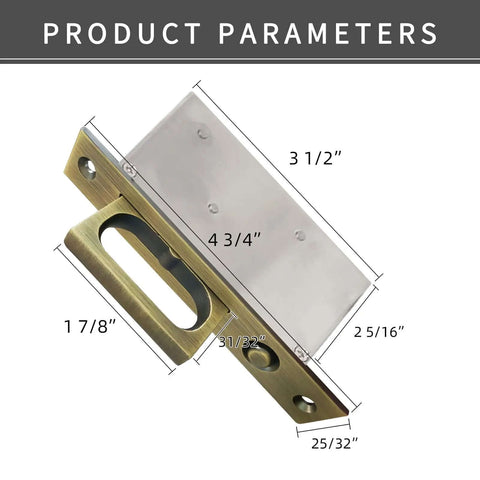 Recessed Finger Flush Pulls With Edge Pull Antique Brass 6 Inch Pop Up Pull dimensions displayed on diagram
