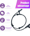 Left Rear Wheel Speed Sensor ABS for Cars, Durable Anti Lock Brake Sensor with high precision, black cable on white background