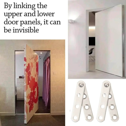360 Degree Door Pivot Hinge Set For Furniture Cabinets, stainless steel support, installed on door panels, side axis flip, 4 pieces