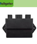 Front view of CDI Box Replacement 5KM-85540-10-00 For Yamaha Grizzly 660, black with three plugs, durable housing