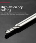 8mm HSS end mills, 2-pack, 4-flute, straight shank, center-cutting