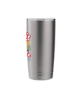 Stainless Steel Insulated Tumbler With Ski Town Souvenir Theme, Life Is Better On The Slopes, Durable Double Walled Travel Mug For Skiers And Snowboarders, Totally Sick Gift For Winter Vacations, Ski Trips, Or Family Ski Adventures. side view