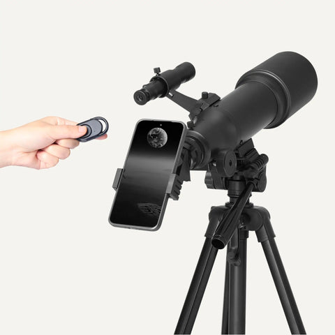 70mm Aperture Telescope With 400mm Focal Length And Smartphone Adapter AZ Mount Multi Coated Optics 18x To 120x Magnification