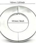 Top Shelf 2 Pack Stainless Steel Split Flange Collar 4 Inch Decorative Wall Pipe Cover self-adhesive escutcheon plate, 4 inch diameter.