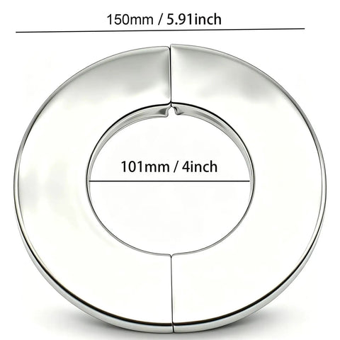 Top Shelf 2 Pack Stainless Steel Split Flange Collar 4 Inch Decorative Wall Pipe Cover self-adhesive escutcheon plate, 4 inch diameter.