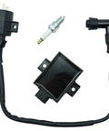 Ignition Coil Spark Plug CDI Kit For Kawasaki Bayou 220 KLF220 1996 To 2002 And Bayou 250 KLF250 2003 To 2011 ATV Replacement OEM 21121 1160 21119 1457 92070 1019 kit.