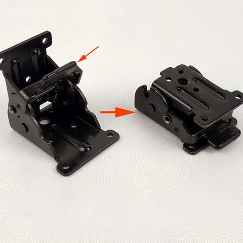 90 Degree Folding Self Locking Hinge For Furniture, Heavy Duty Iron Hardware for tables and shelves, dual hinge view