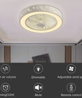 Low Profile Ceiling Fan With Light And Remote Control, Modern Flush Mount Smart Fan with 3 Light Color Modes and Multiple Speeds, White
