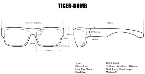 Wraparound Safety Shades With Polarized Ice Blue Mirrored Lenses And Plush Foam Seals dimensions diagram for construction work eyewear.