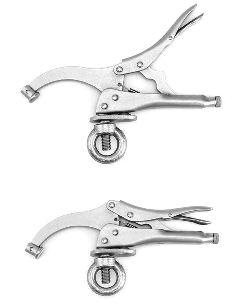 9 Inch Drill Press Locking Clamp Set, Heavy Duty Fix Clamp With Super Tight Grip, Titanium Plated 1045 Steel, 2 Pack