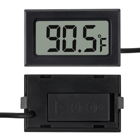Six Pack Digital Thermometer Set With 1M Waterproof NTC Probe showing 90.5°F, for Car, Greenhouse, Aquarium, Fridge, and Indoor Use