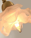 Close-up of Premium Retro Wall Sconce Lighting French Copper Glass Led Indoor Outdoor Lamp Fixture with floral design.