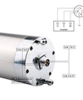 Beefy Water Cooled CNC Spindle Motor 5.5KW 220V 380V ER25 Chuck 125x298mm showing wiring diagram with connection points.