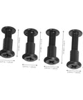 Heavy Duty Steel Screws And Nuts 170 Set Assortment Kit For Furniture Assembly showing four black screws with length measurements.