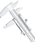Vernier Caliper 6 Inch Non Digital Measuring Tool With Inside Outside Depth And Step Measurements High Precision Caliper 0.02mm 0.001 Inch Ideal For Metalworking And DIY Projects Durable Carbon Steel Construction, silver carbon steel caliper close-up