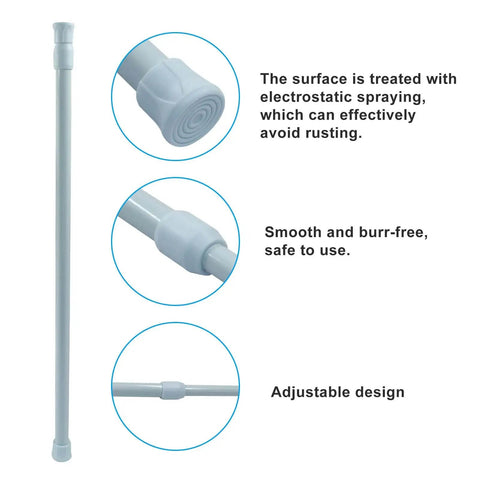 2 Pack Adjustable Window Security Bars For Sliding Windows And Doors Fits 15.8 To 27.5 Inches Tension Rods, white rust-resistant steel