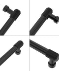 Close-up of Knurled Matte Black Cabinet Pulls Pack Of 10 With 10 Inch Center To Center Spacing Perfect For Kitchen Cabinets And Dressers
