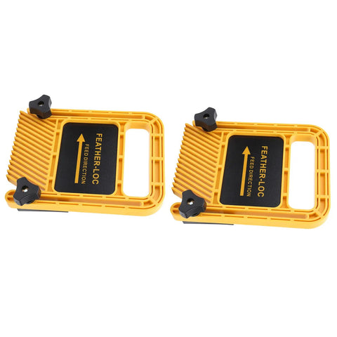 6 Inch Adjustable Feather Board And Tough As Nails ABS Push Block, yellow safety tool for table saw and router uses.