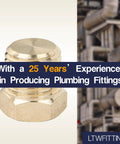 Pro Grade Solid Brass Pipe Plugs Quarter Inch Male NPT Thread Heavy Duty Japan Import No Lead Hex Head Bulk Fittings Built Like A Tank With Smooth Threads For Real Deal Plumbing 500 Piece Batch close-up of hex head brass plug