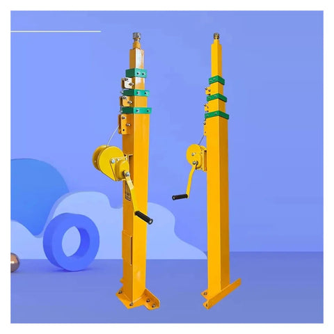 Heavy Duty Workhorse Manual Telescopic Winch Pole Built Tough For 3M To 6M Extension Runs No Flex Support Rig with hand crank.