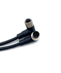 Right Angle M12 5 Pin A Code Connector Cable 0.5 Meter Female To Male PVC Jacket AWG22 125V 4A Industrial Molded Wire