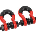 Beefed Up D Ring Shackle 5952 Lbs Towing Capacity Seven Eighth Inch Screw Pin Anchor Shackle For Off Road Winch Recovery With Isolator And Washer For ATV UTV Trucks Trailers Vehicle Recovery Red, set of 2