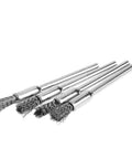 Four Pack 5mm Steel Wire Brushes Polishing Wheel Brush For Tools DIY Friendly Mini Burr Cleaning and Grinding Weld Prep Rust Removal