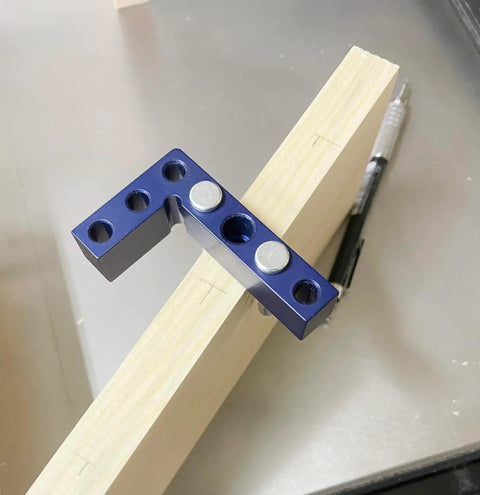 Heavy Duty Woodworking Square And Center Finder With An 11 32 Marking Hole designed to nail down precise layouts on wood.
