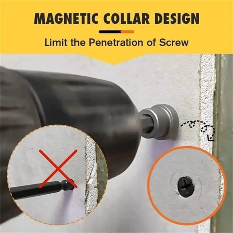 Magnetic Positioning Screwdriver Bits Set Five Pack For Drywall And Plasterboard PH2 Bits demonstration with magnetic collar