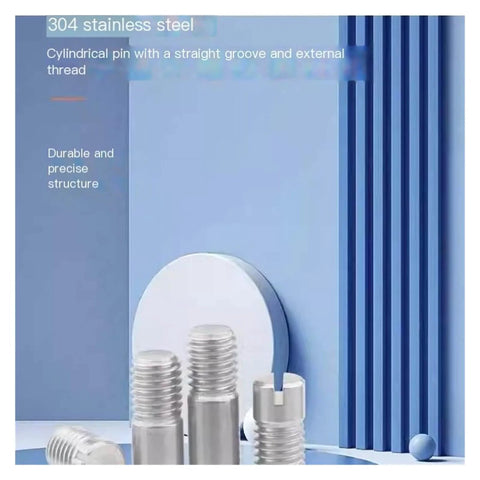 Ten Pack M6 M8 M10 304 Stainless Steel Solid Dowel Pins With Slotted Head For Easy Installation And Precise Alignment 20mm Length
