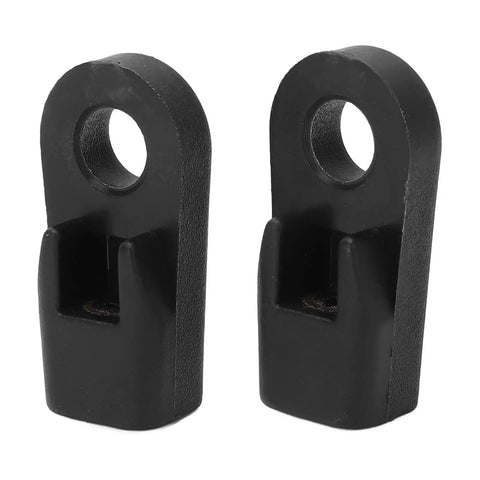 Outboard Control Box Cable End Connector Pack Of 2 For Marine Throttle And Shift Cables ABS Copper DIY Friendly End Plug Replacement Part Fits 6727595600 Black, showing two black connectors with rounded tops and holes for fitting.