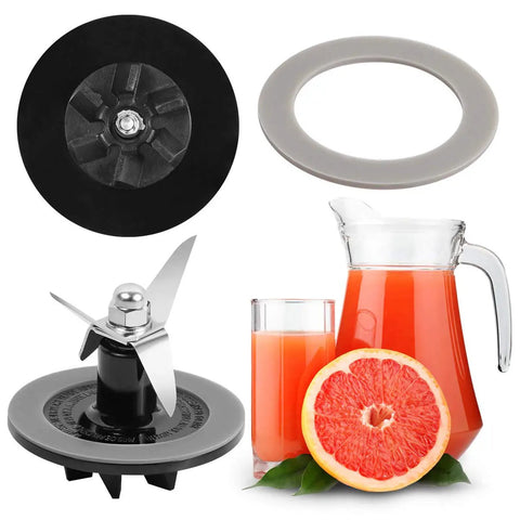 Replacement Blender Blade With Gasket For Quick Fit Blenders Fits Wide Range Of Models CBT500 SB5600 CB600 BFP10CH And Similar Units Easy Install Premium Metal Blade For A Fast Fix displayed with grapefruit juice