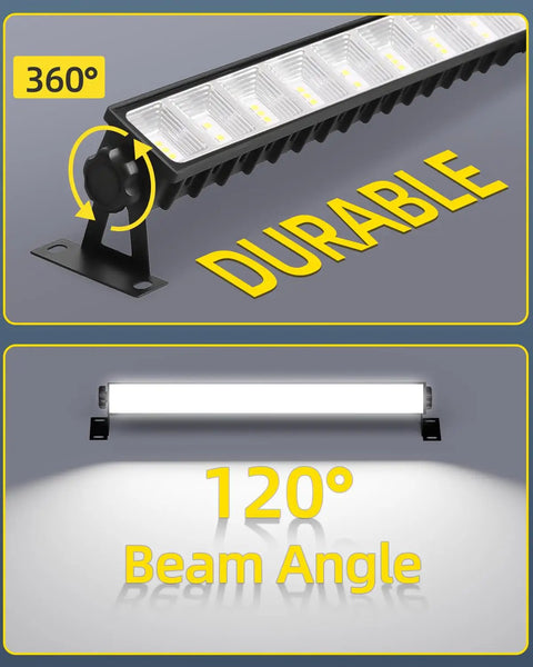 Side view of Super Brighter 5400LM 45W LED Shop Light With 6Ft Cord And On Off Switch For Garage Workshop IP66 Waterproof