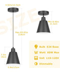 Top Tier Matte Black 3 Pack Pendant Lights For Kitchen Island Heavy Duty Metal Hanging Lamps With No Sweat Adjustable Wiring And Rust Proof Slick Finish dimensions and details.